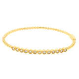 Sophisticated & Timeless Diamond Bracelets 18K Yellow Gold 0.61 Carats Diamond Beaded Bangle Bracelet - 7.5 Inch