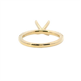 Elegant Diamond Mountings 14K Gold Yellow Diamond Accented Round Engagement Ring - 0.35 Carats Accent Diamonds
