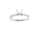 Elegant Diamond Mountings 14K Gold White Stackable Round Engagement Ring - 0.35 Carats Accent Diamonds