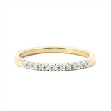 Elegant Diamond Bands 10K Gold Yellow Stackable 1/10 Carats Diamond Anniversary Band