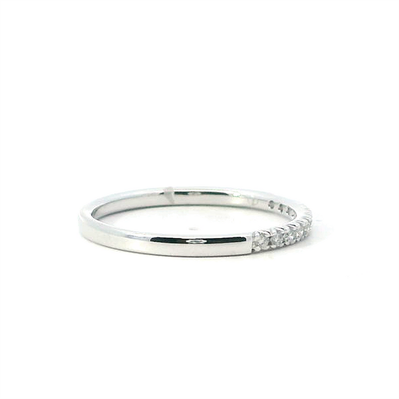 Elegant Diamond Bands 10K Gold White Stackable 1/10 Carats Diamond Anniversary Band