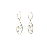 Classic & Contemporary 18K White Gold 0.89 Carats Diamond Dangle Earrings