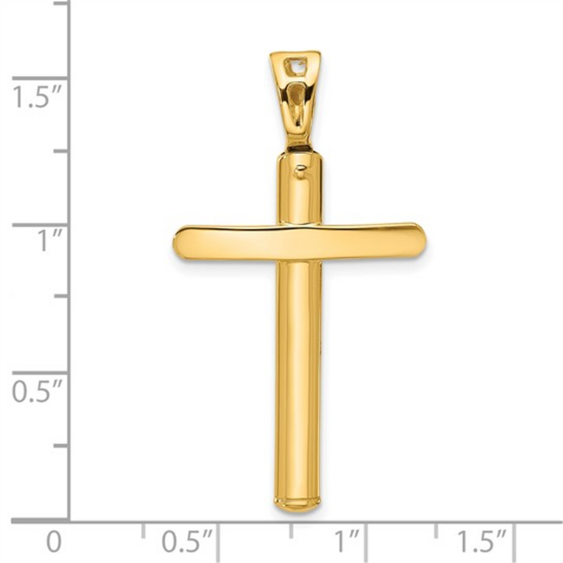 Yellow 14 Karat Gold Large Polished Cross Pendant
