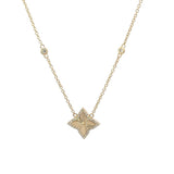 Elegant Diamond Necklaces 14K Gold Yellow 0.15 Carats Diamond Drop Four Point Star Necklace - 18 Inch