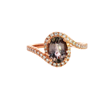 Bold & Elegant 14K Rosé Gold Oval Cut 1.97 Carats Lavender Sapphire 
& 0.24 Carats Diamond Ring