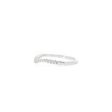 Elegant Diamond Bands 14K Gold White Contoured 0.15 Carats Diamond Anniversary Band