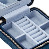 WOLF X LIBERTY All Over Ianthe Small Travel Jewelry Zip Case - Navy