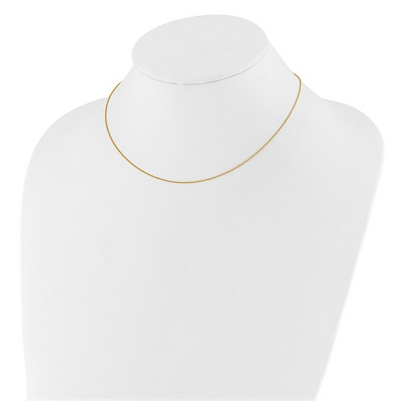 Elegant & Durable Designs 10K Gold 0.80mm Baby Spiga Yellow Wheat Chain, 18 Inch Adjustable