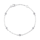 Sophisticated & Timeless Diamond Bracelets 14K White Gold Diamonds By The Yard Sparkle Chain Bracelet - 0.10 CTW - 7 Inch