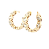 Classic & Contemporary 14K Yellow Gold 1.92 Carats Lab-Grown Bezel Set Diamond Huggie Earrings