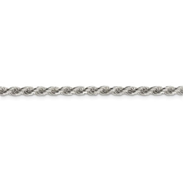 White Sterling Silver 3.0mm Rope Chain