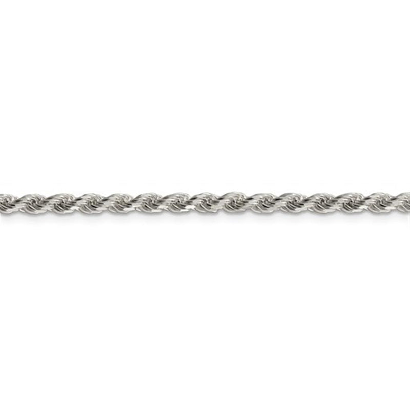 White Sterling Silver 3.0mm Rope Chain