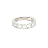 Elegant Diamond Bands 14K White Gold 4.64 Carats Emerald Cut Lab Grown Diamond Anniversary Band