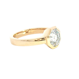 14K Yellow Gold Bezel Set Octagonal Cut 2.19 Carats Lab Grown Solitaire Diamond Engagement Ring