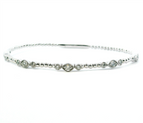 Sophisticated & Timeless Diamond Bracelets 14K Gold White & Titanium Flexible Diamond Bangle Bracelet - 0.69 CTW, Size 6.75 Inch