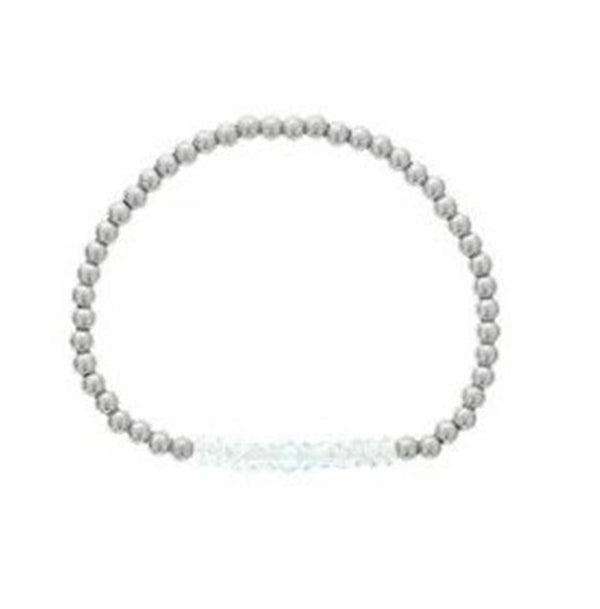 Elegant & Eye Catching Sterling Silver Blue Topaz Bead Bracelet, Length 6 Inch