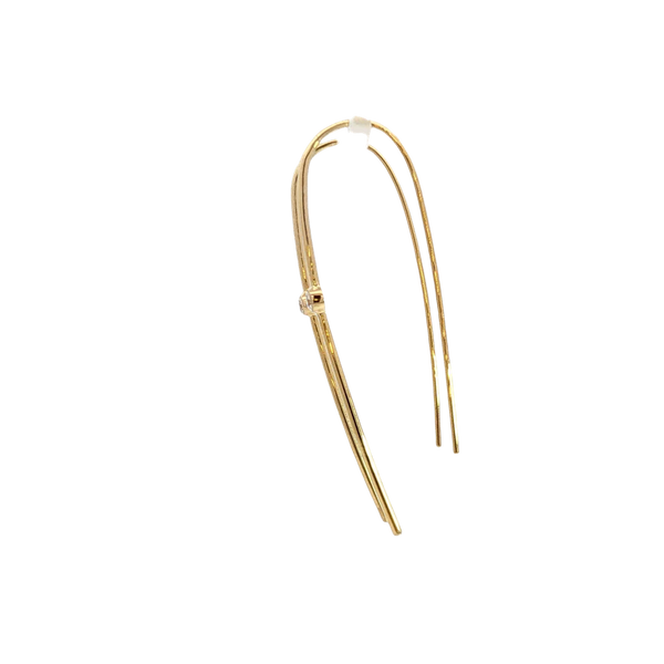 Classic & Contemporary 18K Yellow Gold 0.14 Carats Diamond Threader Earrings