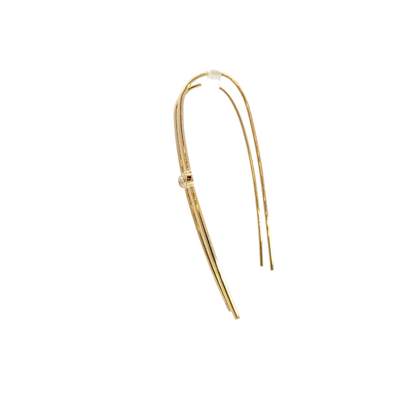 Classic & Contemporary 18K Yellow Gold 0.14 Carats Diamond Threader Earrings