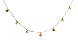Vibrant 18K Gold Yellow 1.68 Carats Sapphires Necklace, 18 Inch