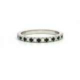 MPJ Exclusive Diamond Bands 14K Gold White & BlackAlternating Stackable 0.27 Carats Diamond Stackable Band