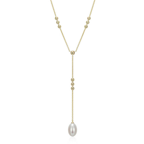 Elegant Pearl Necklaces & Pendants Yellow Sterling Silver Pearl Necklce