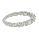 Elegant Diamond Bands 14K White Gold Oval & Round Cut 1.00 Carat Lab Grown Diamond Band