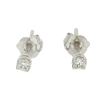 Classic & Contemporary 14K White Gold 0.11 Carats Diamond Stud Earrings
