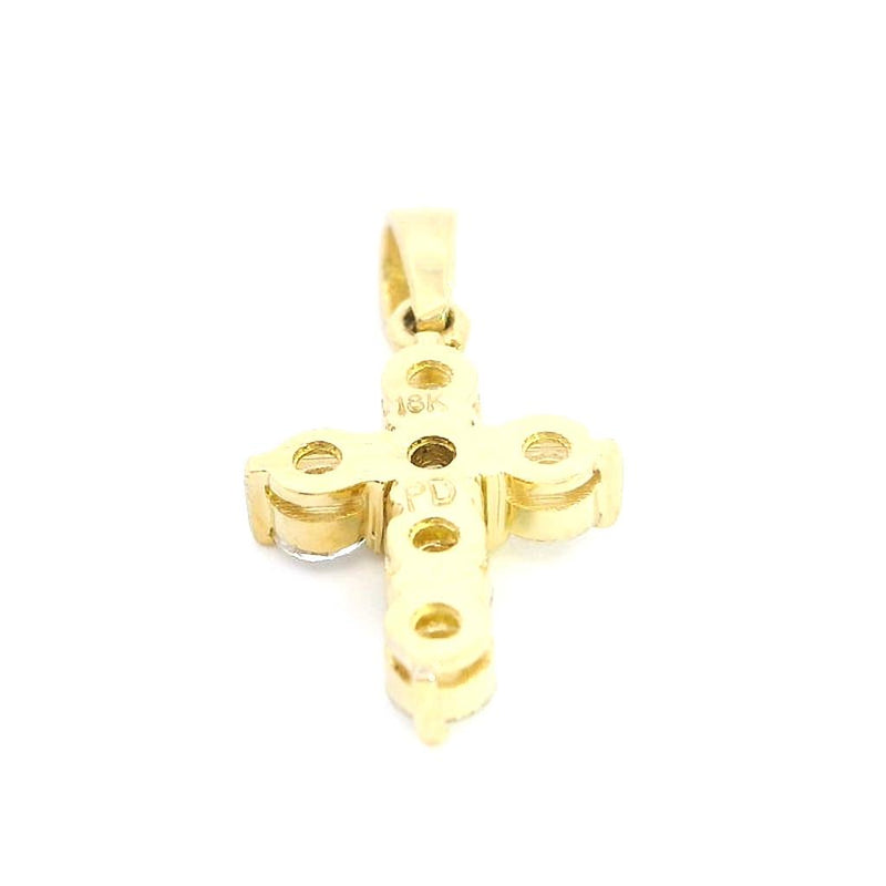 Elegant Diamond Necklaces & Pendants 18K Yellow Gold 0.52 Carats Small Diamond Cross Pendant