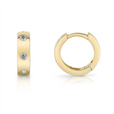 Classic & Contemporary 14K Gold Yellow 0.11 Carats Diamond Huggie Earrings