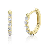 Yellow 14 Karat Gold 0.26 Carats Diamond Huggie Earrings