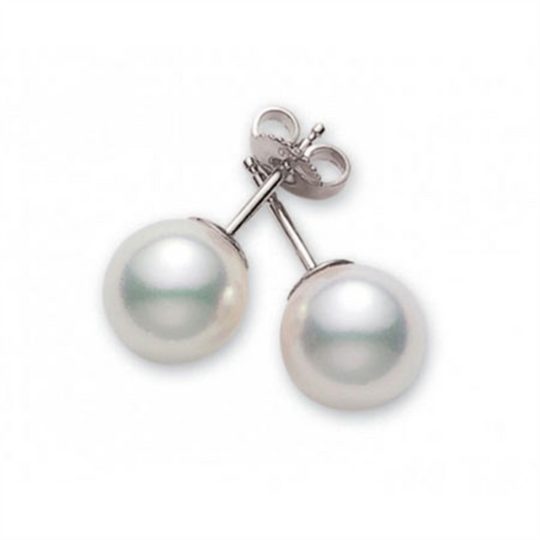 Akoya 5.0 x 5.5 MM Cultured Pearl Stud Earrings