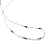White 18 Karat Gold 2.33 Carats Black & White Diamond Tennis Necklace