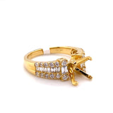 Yellow 18 Karat Gold 0.75 Carats Diamond Semi-Mount Engagement Ring