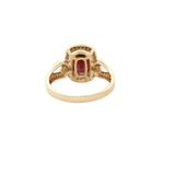 Bold & Elegant 14K Gold Yellow Antique Cushion Red Spinel Fashion Ring - Spinel 2.45 Carats & Diamond 0.24 Carats