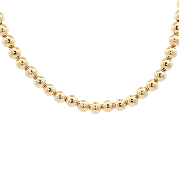 Yellow Gold Filled Bead Necklace - 15 Inch with 3 Inch Extender