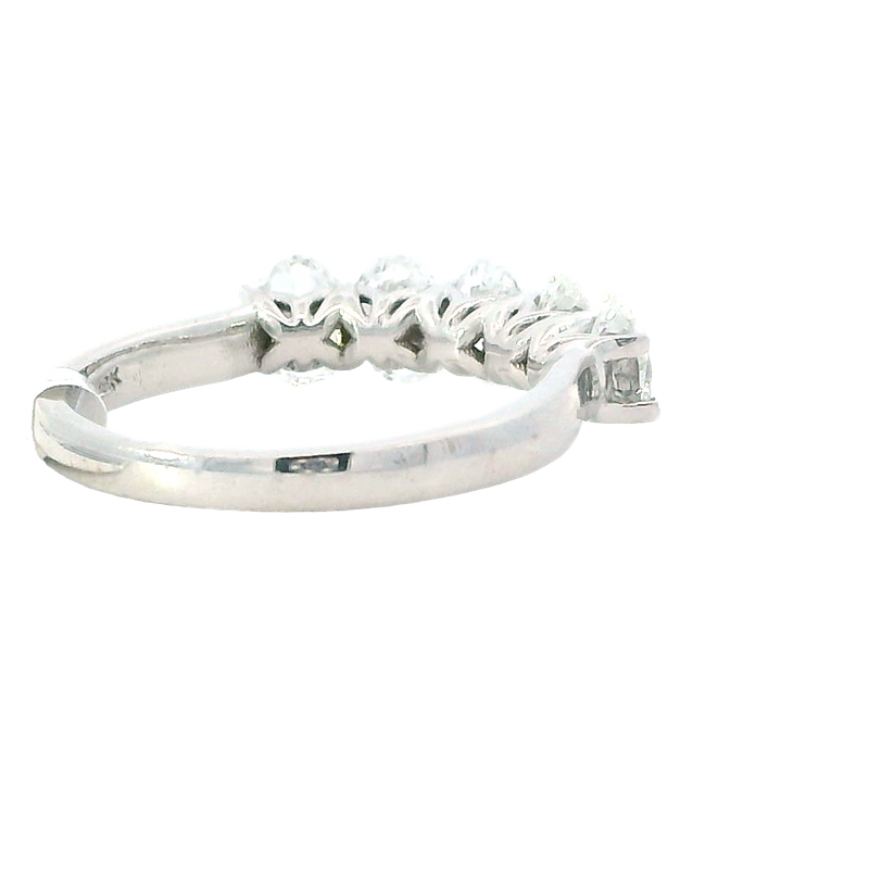 Elegant Diamond Bands 18K White Gold Oval Cut 1.58 Carats Diamond Band