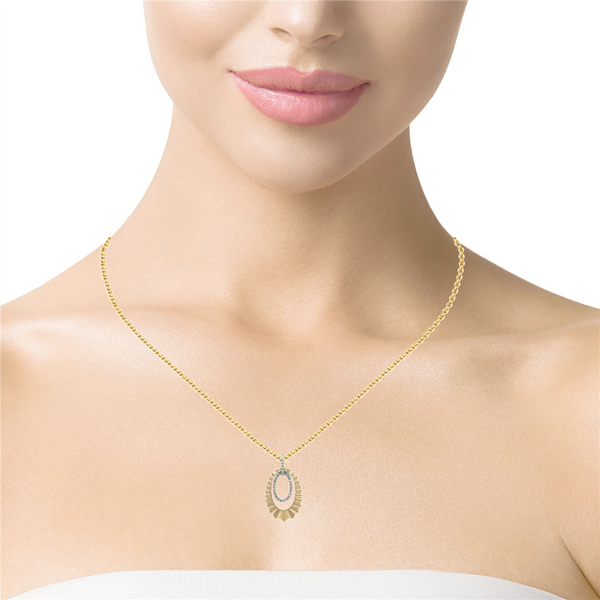 Two-Toned 14 Karat Gold 0.14 Carats Diamond Drop Pendant