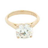 14K Yellow Gold 3.0 Carats Lab Grown Diamond Solitaire Ring