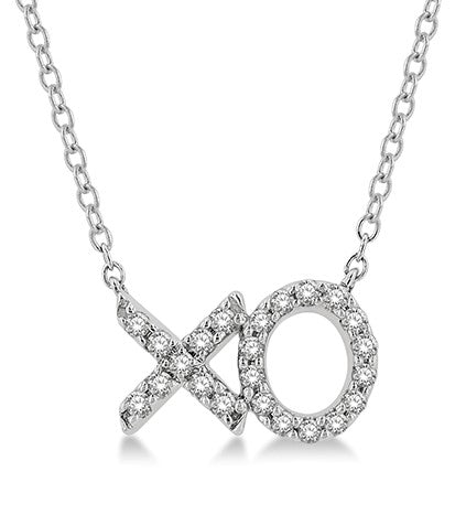 White 10 Karat Gold 0.15 Carats Diamond Drop Necklace