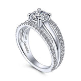 White 14 Karat Gold 0.54 Carats Diamond Semi-Mount Engagement Ring