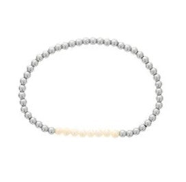 June birthstone Pearl Bead Bracelet