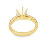 Elegant Diamond Mountings 18K Yellow Gold 0.70 Carats Diamond Semi Mount For 1.5 Carats Round Center Gemstone