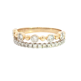 Elegant & Trendy 14K Yellow & White Gold 0.47 Carats Diamond Duo Stack Band