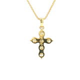 Elegant Diamond Necklaces & Pendants 18K Yellow Gold 1.1 Carats Diamond Medium Cross Pendant