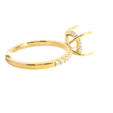Elegant Diamond Mountings 18K Yellow Gold 3.0 Carats Round Diamond Semi Mount Ring - 0.32 Carats