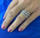 White 14 Karat Gold 0.89 Carats Oval Diamond Anniversary Band