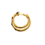 Vibrant Color Stone 18K Yellow Gold 0.79 Carats Blue Sapphire & 0.45 Carats Diamond Hoop Earrings