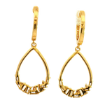 Classic & Contemporary 18K Yellow Gold Baguette & Round 0.93 Carats Diamond Hoop Dangle Earrings