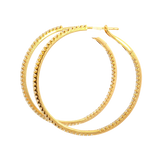 Classic & Contemporary 18K Yellow Gold 1.39 Carats Diamond 41.2 MM Inside Out Hoop Earrings
