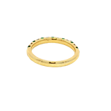 Bold & Elegant 18K Yellow Gold 0.40 Carats Emerald & 0.28 Carats Diamond Stackable Band